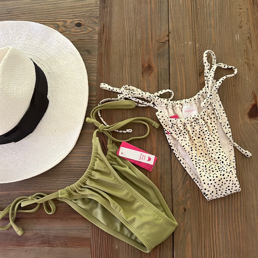 Xhilaration New Bundle High Leg Scoop Waist String Bikini Bottoms XS 00
